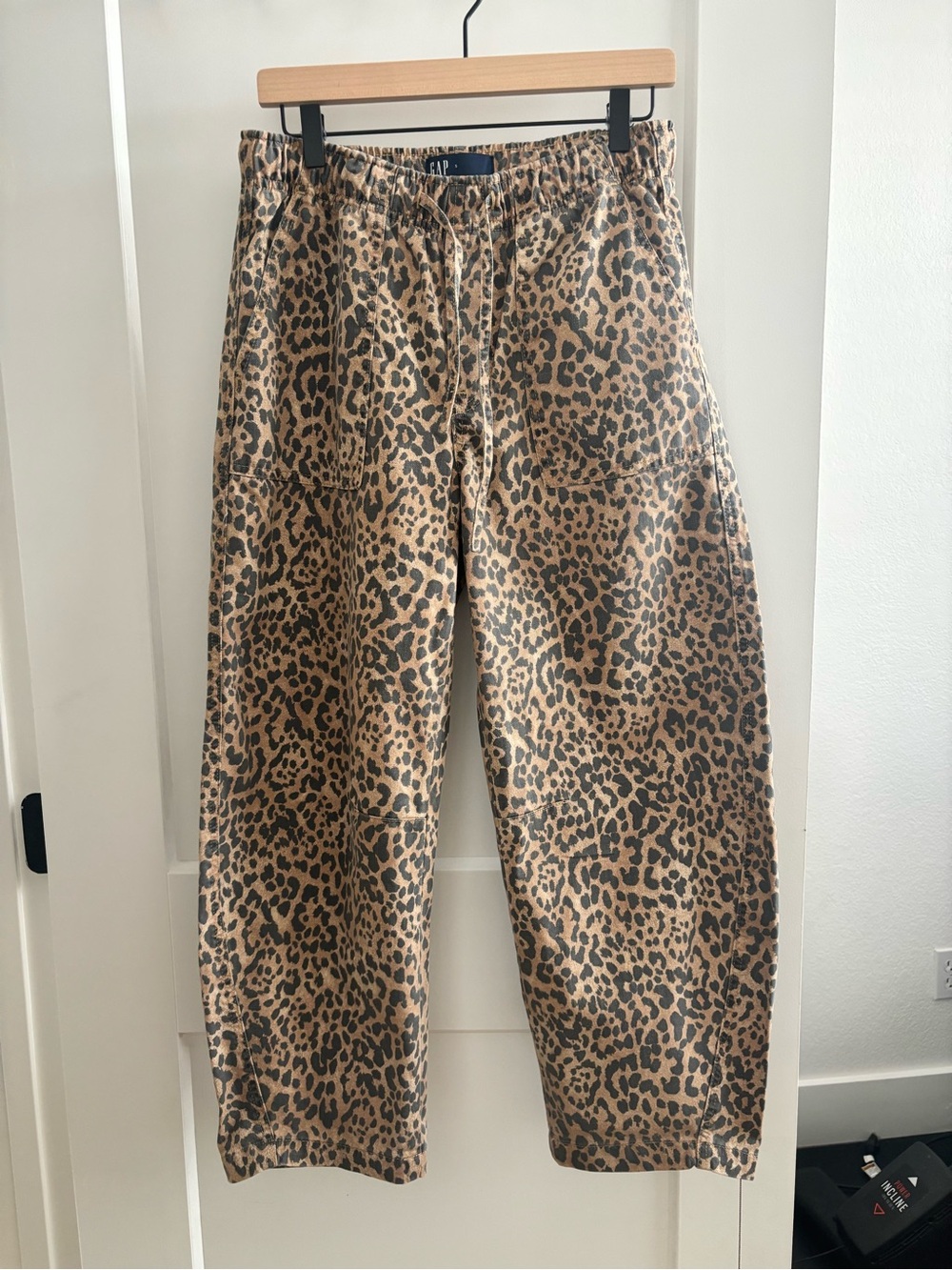 GAP Leopard Print Pull-On Barrel Pants - Tan & Black